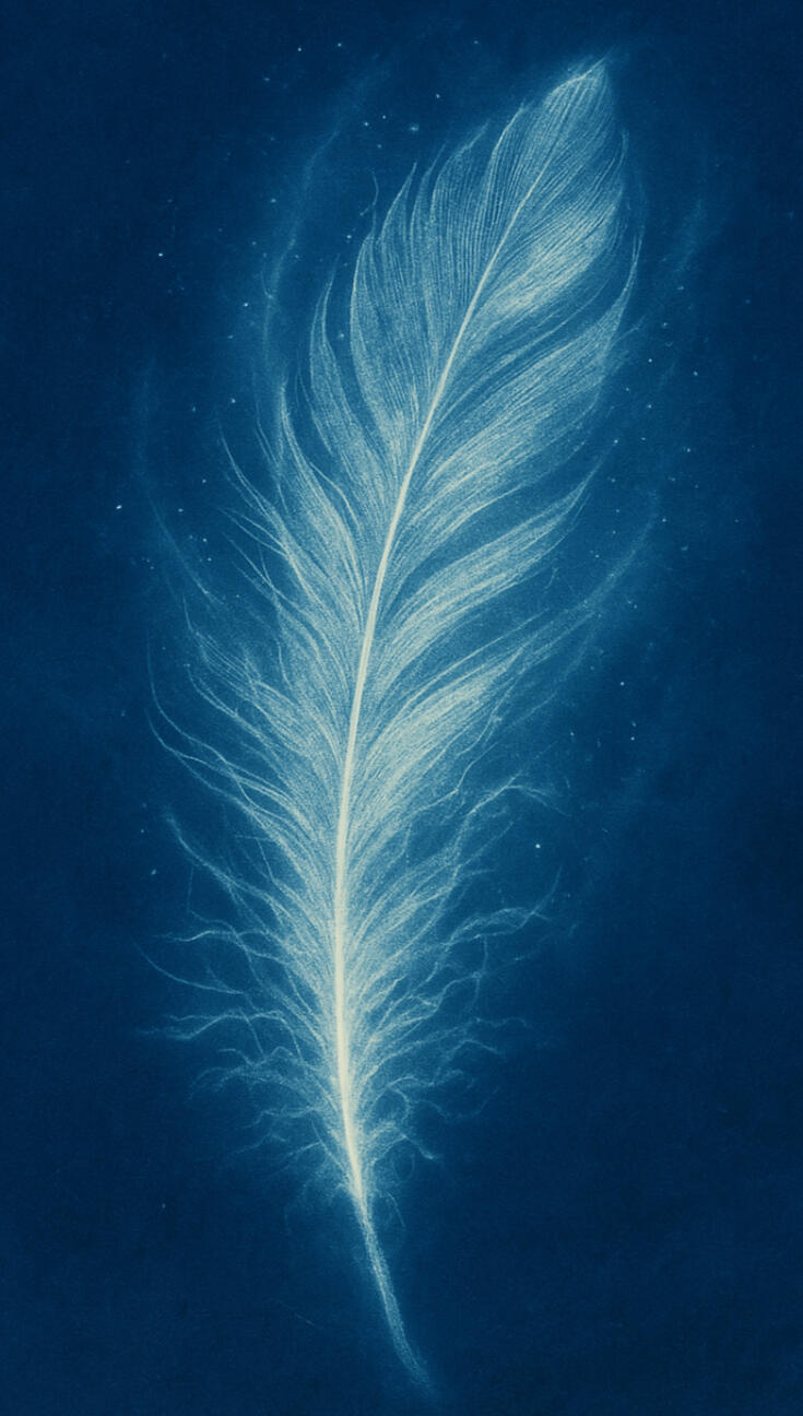cyanotype feather